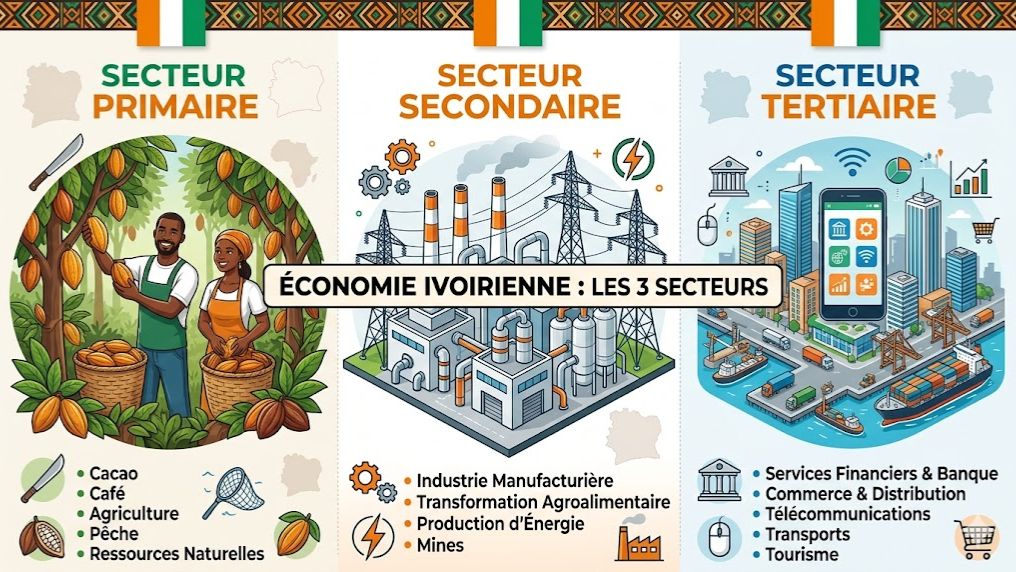 Histoire-Géo (3ème): Côte d'Ivoire - Dynamisme et Défis des Secteurs d’Activités Économiques