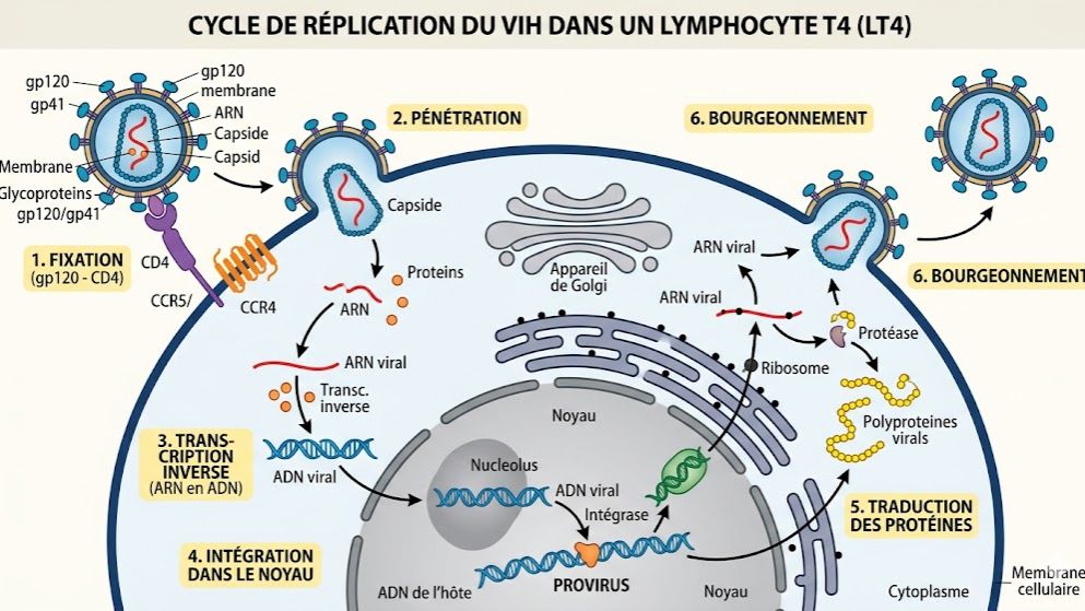 L'infection de l'organisme par le VIH : Cycle Viral et SIDA (SVT Terminale D & C)