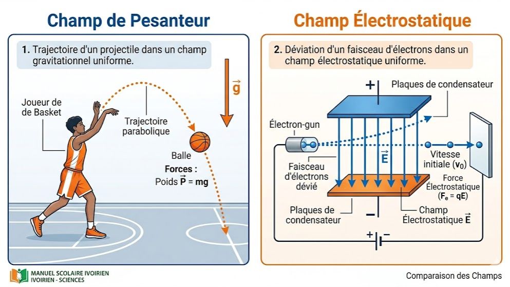 Mouvements dans les Champs Uniformes (Physique-Chimie Terminale C & D - CI)