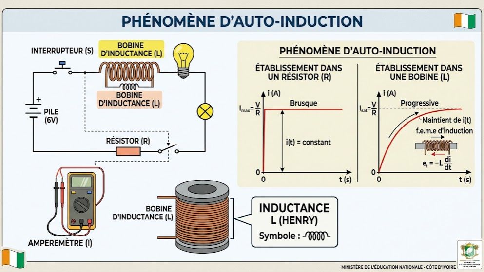L'Auto-induction et les Bobines  (Physique-Chimie Terminale C & D - CI)