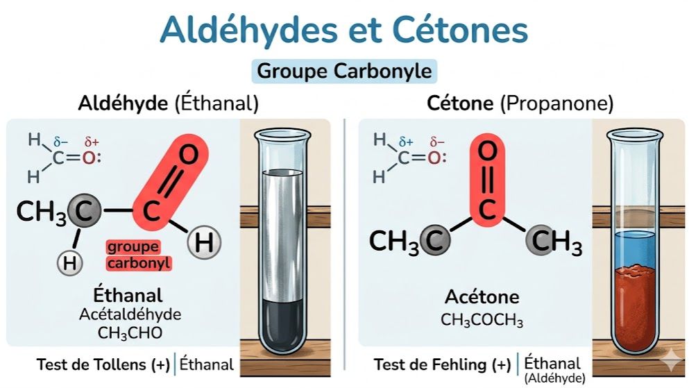 Les Composés Carbonylés : Aldéhydes et Cétones  (Physique-Chimie Terminale C & D - CI)