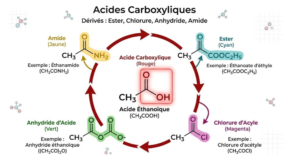 Acides Carboxyliques et leurs Dérivés  (Physique-Chimie Terminale C & D - CI)